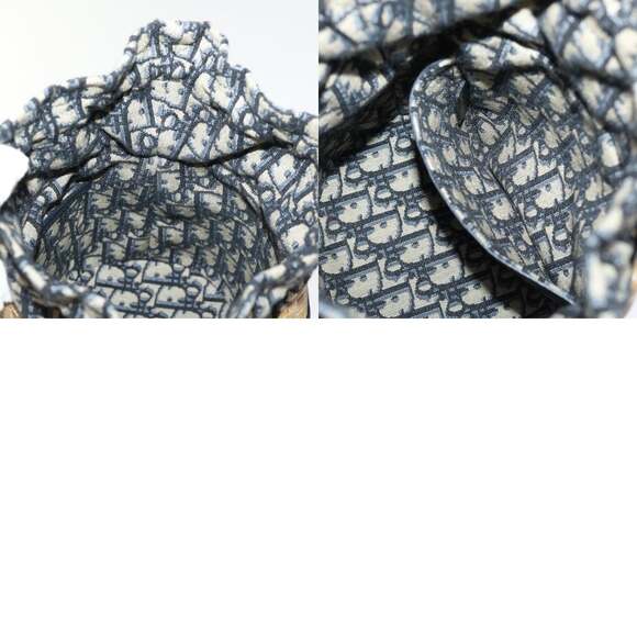 DIOR Basket Bag Trotter Canvas Shoulder Bag Rattan Blue - Picture 13 of 13